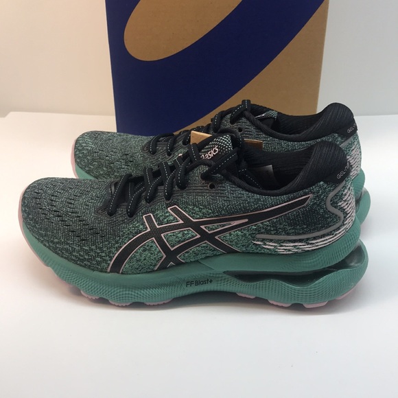 ASICS WOMENŚ  GEL-NIMBUS 24 RUNNING SHOES SIZE 5  BLACK/BARELY ROSE - Picture 10 of 11